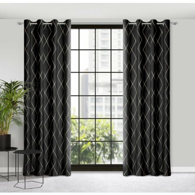 Pierre Cardin ZATEMŇOVACÍ ZÁVĚS NA KROUŽCÍCH PIERRE CARDIN MARGO 140X250 CM ČERNÁ – Hledejceny.cz