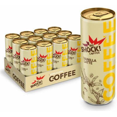 Big Shock! Coffee Vanilla Ledová káva 12 x 250 ml – Zboží Dáma