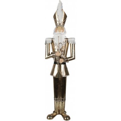 Clayre & Eef Zlatá antik kovová dekorace socha Louskáček s trubkou - 28*19*102 cm – Hledejceny.cz