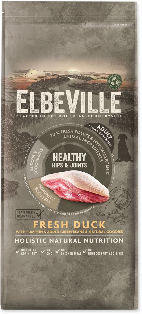 ELBEVILLE Adult Large Fresh Duck Healthy Hips and Joints 11,4 kg