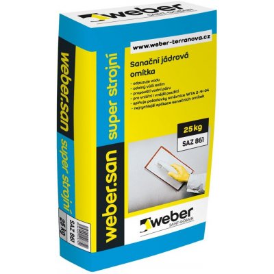 Weber Sanační jádrová omítka Webersan super strojní 20 kg – Sleviste.cz