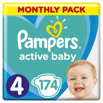 Pampers Active Baby-Dry 4 MAXI 8-14 kg 174 ks