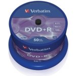 Verbatim DVD+R 4,7GB 16x, Advanced AZO+, cakebox, 50ks (43550) – Hledejceny.cz