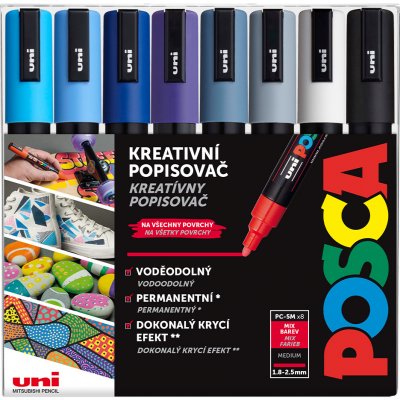 Uni PC-5M Posca Winter 1,8 -2,5 mm mix chladných tónů 8 ks – Hledejceny.cz