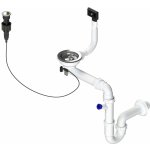 Sifon 3 1/2 " pro nerezové dřezy s extra úsporou místa a s exc. ovladačem (clic-clac) – Sleviste.cz