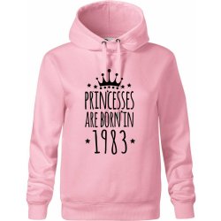 Princesses are born in 1983 Oversized mikina dámská Moon kratší + širší Růžová