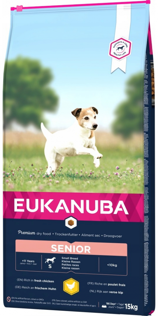 Eukanuba Caring Senior Small Breed bohatá na čerstvé kuřecí 15 kg