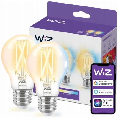 WiZ SET 2x LED žárovka E27 A60 Filmant 7W 60W 806lm 2700-6500K IP20, stmívatelné – Hledejceny.cz