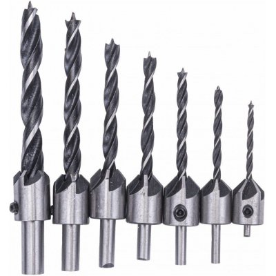 POWERMAT Vrtáky do dřeva 3-10mm s nastavitelným záhlubníkem, sada 7ks PM-ZWZP-7T – HobbyKompas.cz