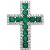 Přívěsky Beny Jewellery Zlatý Přívěsek Kříž se Smaragdy a Diamanty 2050122