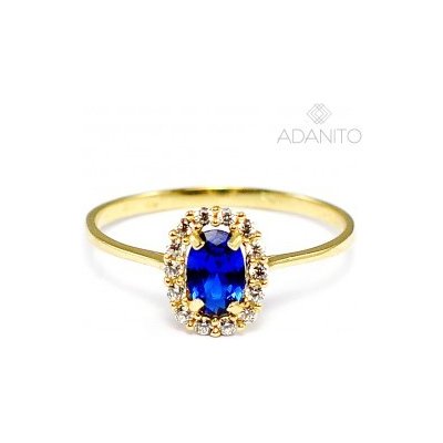 Adanito BRR0337G zlatý prsten s modrým kamenem a zirkony od 3 150 Kč -  Heureka.cz