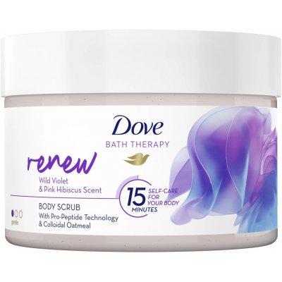 Dove Renew tělový peeling s vůní fialky a růžového ibišku 295 ml – Zboží Dáma