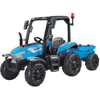 Mamido elektrický traktor s přívěsem BLT modrá