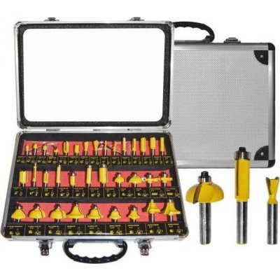 Frézy stopkové sada 35 kusů se stopkou 8mm AWTOOLS – Sleviste.cz