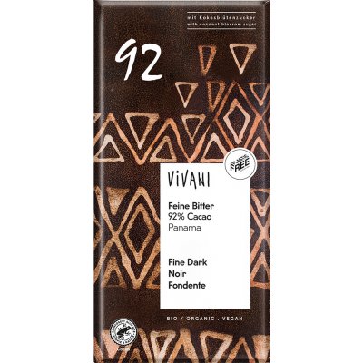 Vivani hořká čokoláda 92 % s kokosovým cukrem 80g – Zbozi.Blesk.cz