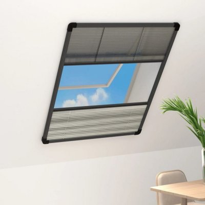 Greatstore Plisovaná okenní síť proti hmyzu se zástěnou hliník 80 x 120 cm – Sleviste.cz
