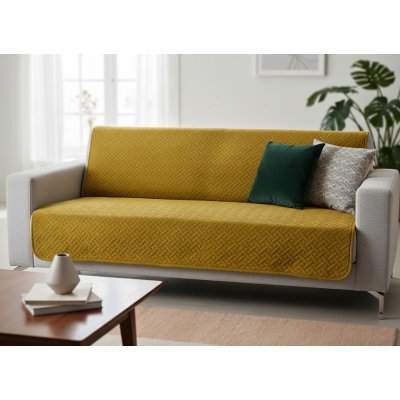 Mybesthome Přehoz na sedačku pohovku LOISE mustard/hořčicová 170x210 cm – Zboží Dáma