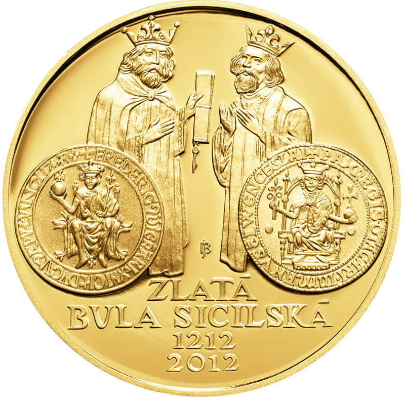 Česká mincovna Zlatá mince 10000 Kč Zlatá bula sicilská Proof 31,107 g