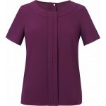 Brook Taverner elegantní blůza Verona s předními záševky a krátkým rukávem červená – Zboží Mobilmania