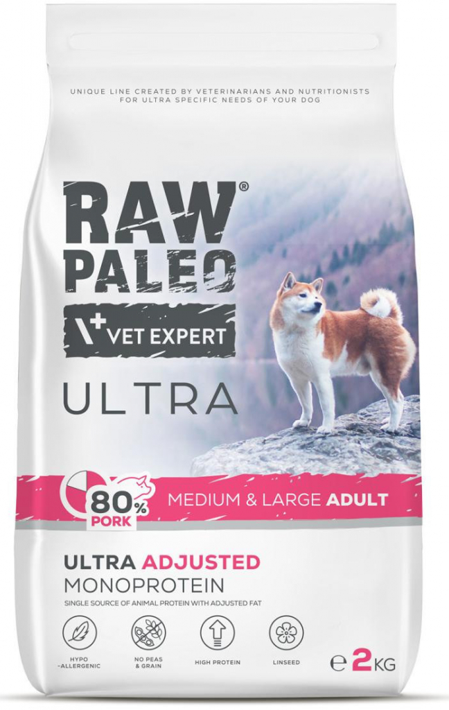 VetExpert Raw paleo Ultra Pork Medium&Large Adult 2 kg