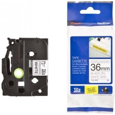 Páska Brother TZE-S261, 36mm, bílá/černá, adhezivní, laminovaná, délka 8m – Zboží Živě