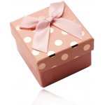 Šperky Eshop Papírová krabička broskvové barvy lesklé puntíky mašlička Y35.7 – Zboží Dáma