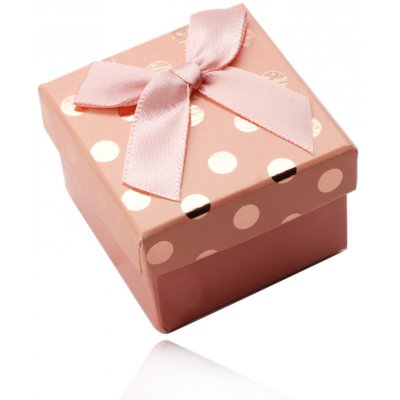 Šperky Eshop Papírová krabička broskvové barvy lesklé puntíky mašlička Y35.7 – Zboží Dáma