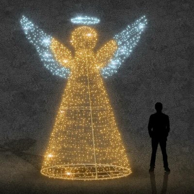 Eco Fix 3D LED světelný anděl 300 × 400 × 100 cm, teple a ledově bílá, 36 V, 42 W, 5 dílů – Hledejceny.cz