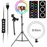 BeautyRelax MJ30 LED Kruhové světlo RING LIGHT 30 cm RGB se stativem – Zboží Živě