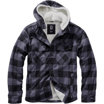 Lumberjacket Hooded černá šedá – Zboží Mobilmania