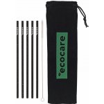 Ecocare Ekologická kovová brčka Černé se vzorem 5 ks – Sleviste.cz