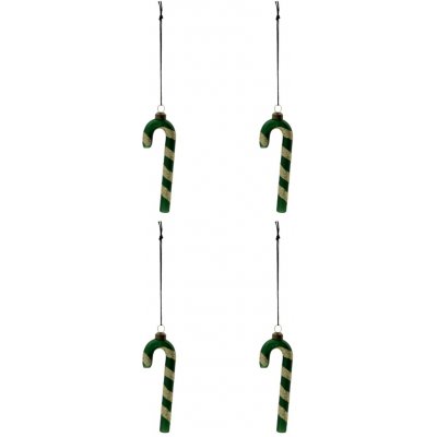 House Doctor Skleněná vánoční ozdoba Stick Green – set 4 ks, zelená barva, sklo – Hledejceny.cz