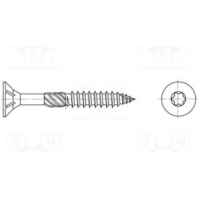 BOSSARD 3676240 Vrut; do dřeva; 4,5x40; Hlava: kuželová; Torx®; TX20; kalená ocel – Hledejceny.cz