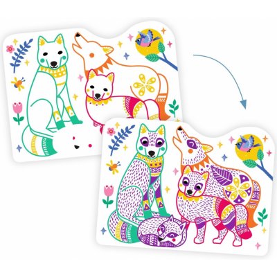 Djeco Kouzelné omalovánky pro nejmenší Vlčí rodinka – Hledejceny.cz