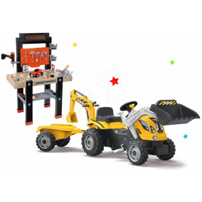 Smoby Set pracovní dílna Black+Decker s vrtačkou a traktor Power Builder Max s přívěsem a bagrem – Zbozi.Blesk.cz