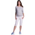 Be MaaMaa moderní těhotenské 3/4 kalhoty s kapsami bílé – Zboží Mobilmania