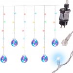 KIK KX5245 Vánoční světelný závěs koule 108 LED multicolor 3 m – Hledejceny.cz