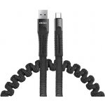 Pružinový kabel USB+microUSB 1.2m FullLINK UC-12 – Sleviste.cz