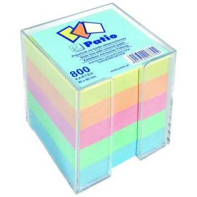 Kostka nelepená barevná v plastovém zásobníku, 8x8 cm, 800 listů – Hledejceny.cz