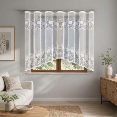 Dekorační žakárová záclona s řasící páskou BRIAN 160 bílá 300x160 cm MyBestHome – Hledejceny.cz