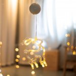 ACA DECOR LED Vánoční sob do okna teplá bílá barva IP20 3xAAA přísavka – Hledejceny.cz