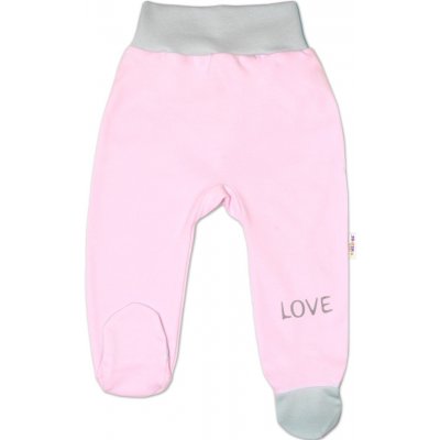 Polodupačky kojenecké bavlna LOVE růžové – Zboží Dáma