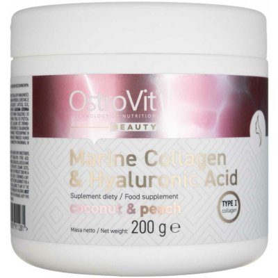 Ostrovit Marine collagen + hyaluronic acid + vitamin C kokos broskev 200 g – Hledejceny.cz