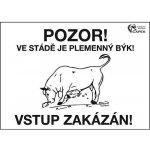 Výstražná cedulka PLEMENNÝ BÝK – Hledejceny.cz