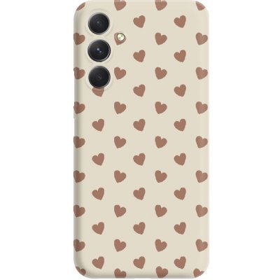 Matný kryt do Samsung Galaxy A36 5G Srdíčka Mocha Mousse beż – Hledejceny.cz