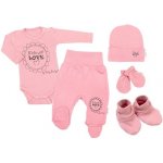 Baby Nellys Soupravička do porodnice 5D Made with love, pudrově růžová – Zboží Dáma