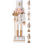 Koopman Dekorativní figurka louskáček bílo-zlatý různé druhy 25 cm, 1 ks – Hledejceny.cz