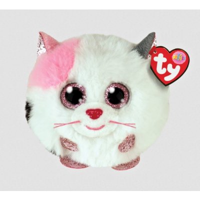 TY Puffies zvířátka ve tvaru kuličky bílá kočka Muffin 42509 – Zboží Mobilmania