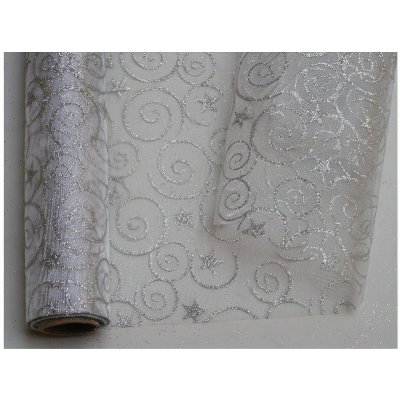 susenerostliny.cz vánoční organza HJ112 bílá 36cm x 10y – Hledejceny.cz