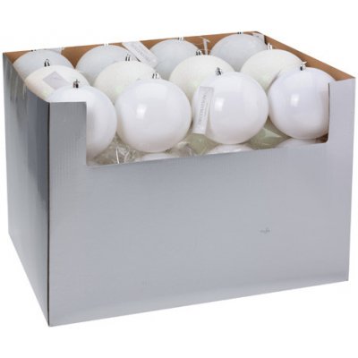 KOOPMAN Vánoční koule PP 120 mm bílá mix 1ks – Hledejceny.cz